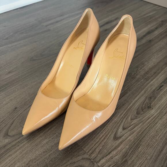 Christian Louboutin Condora 85 mm Nude Leather Pumps 39 Tan Heels with Box - Picture 2 of 8